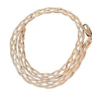 Vintage Milor Italy Italian 925 Sterling Silver Braided Multi-Strand Necklace